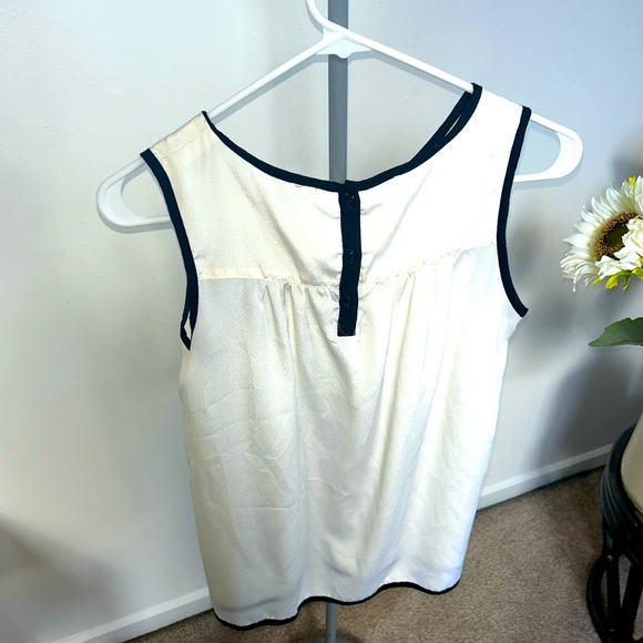 Juniors cream sheer blouse with black bow - Picture 3 of 3